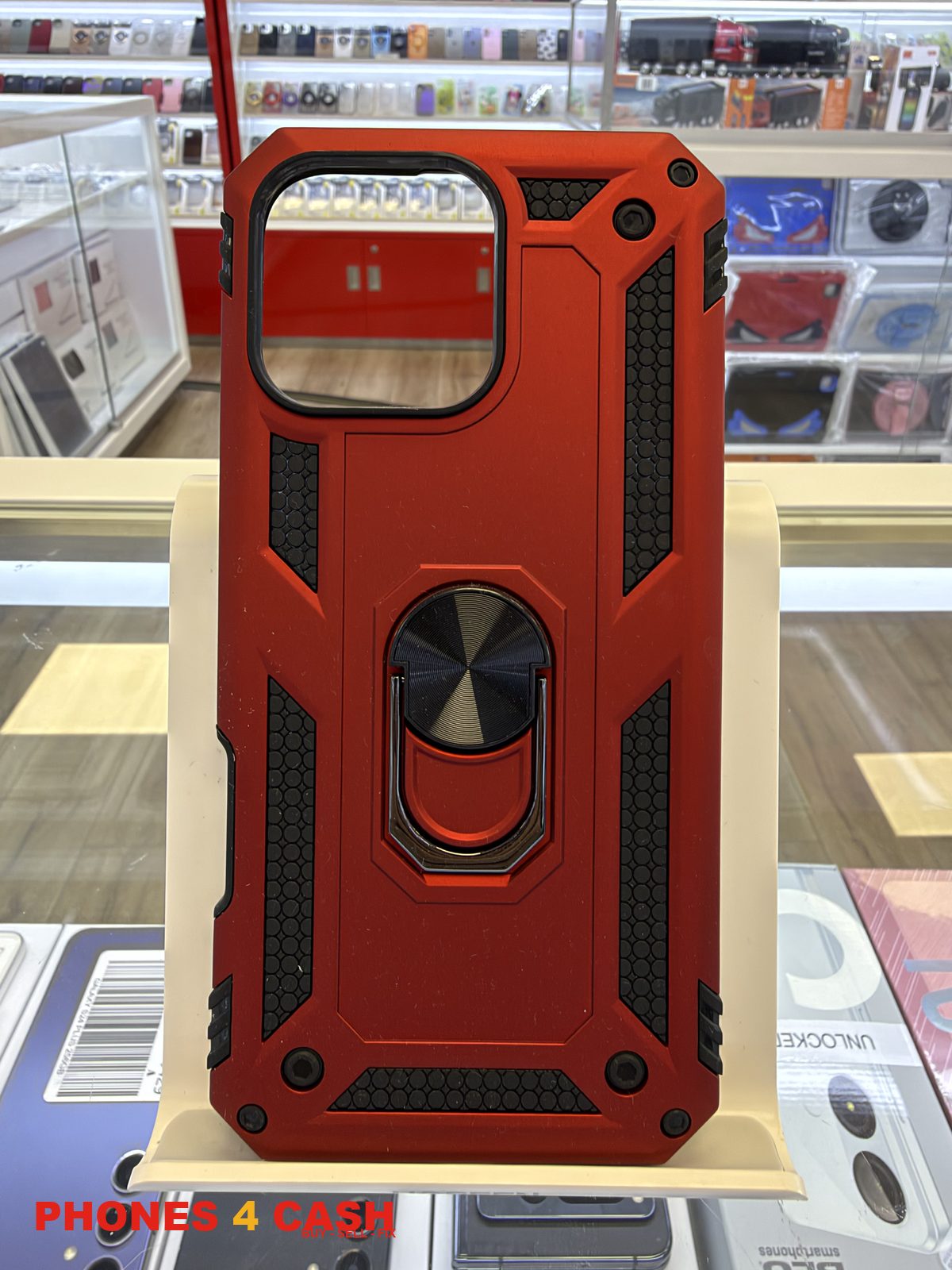 iPhone 16 Pro Max Case - Armor Ring Stand Red