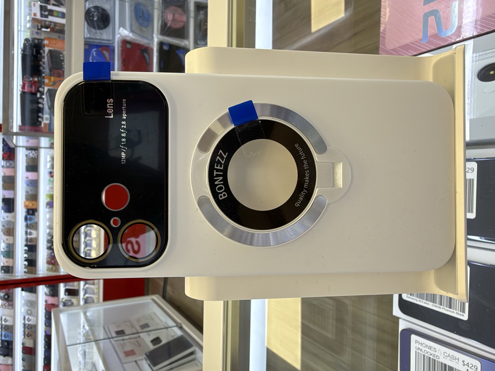 iPhone 16 Case - Ring Stand with Lens Cover - White