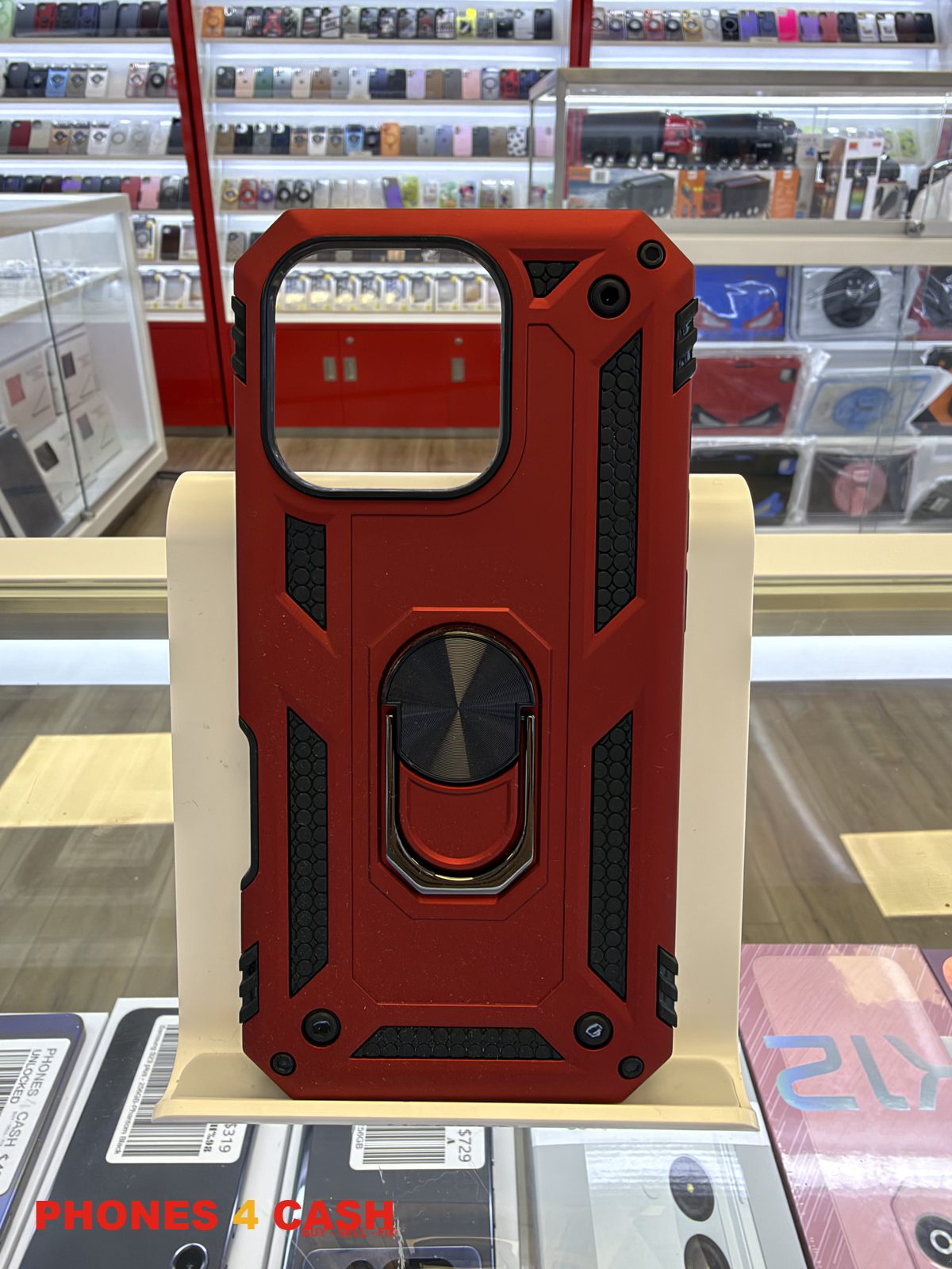 iPhone 16 Pro Case - Armor Ring Stand Red