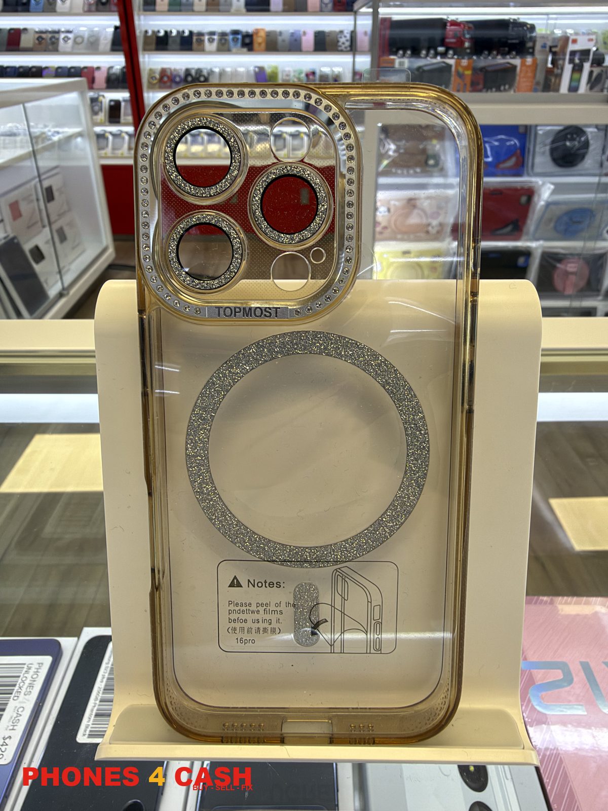 iPhone 16 Pro Case - Clear MagSafe with Gold Trim