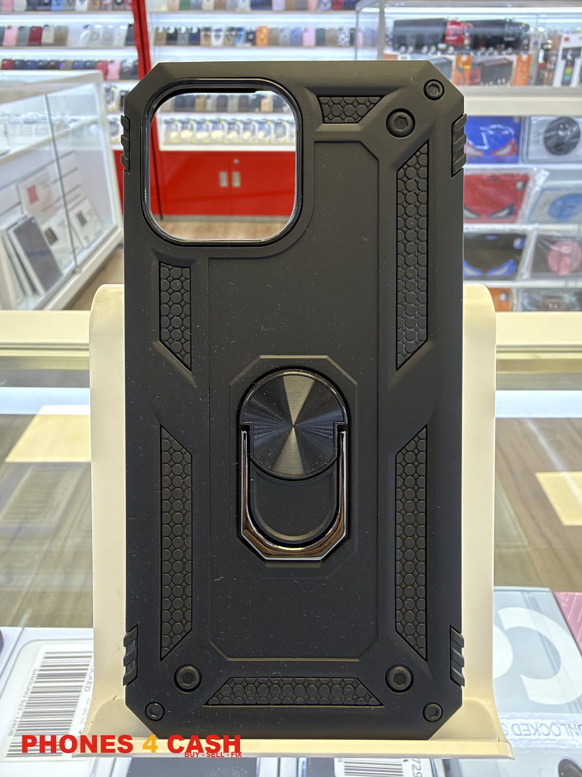 iPhone 13 Pro Max Case - Armor Ring Stand (Black)