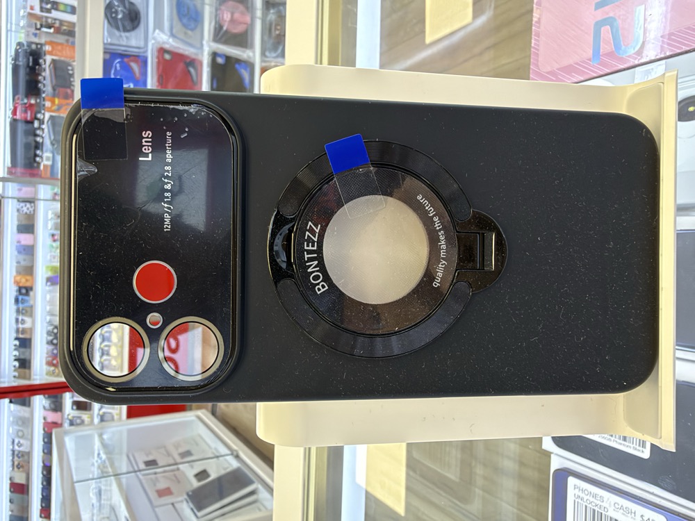 iPhone 16 Case - Ring Stand with Lens Cover - Black