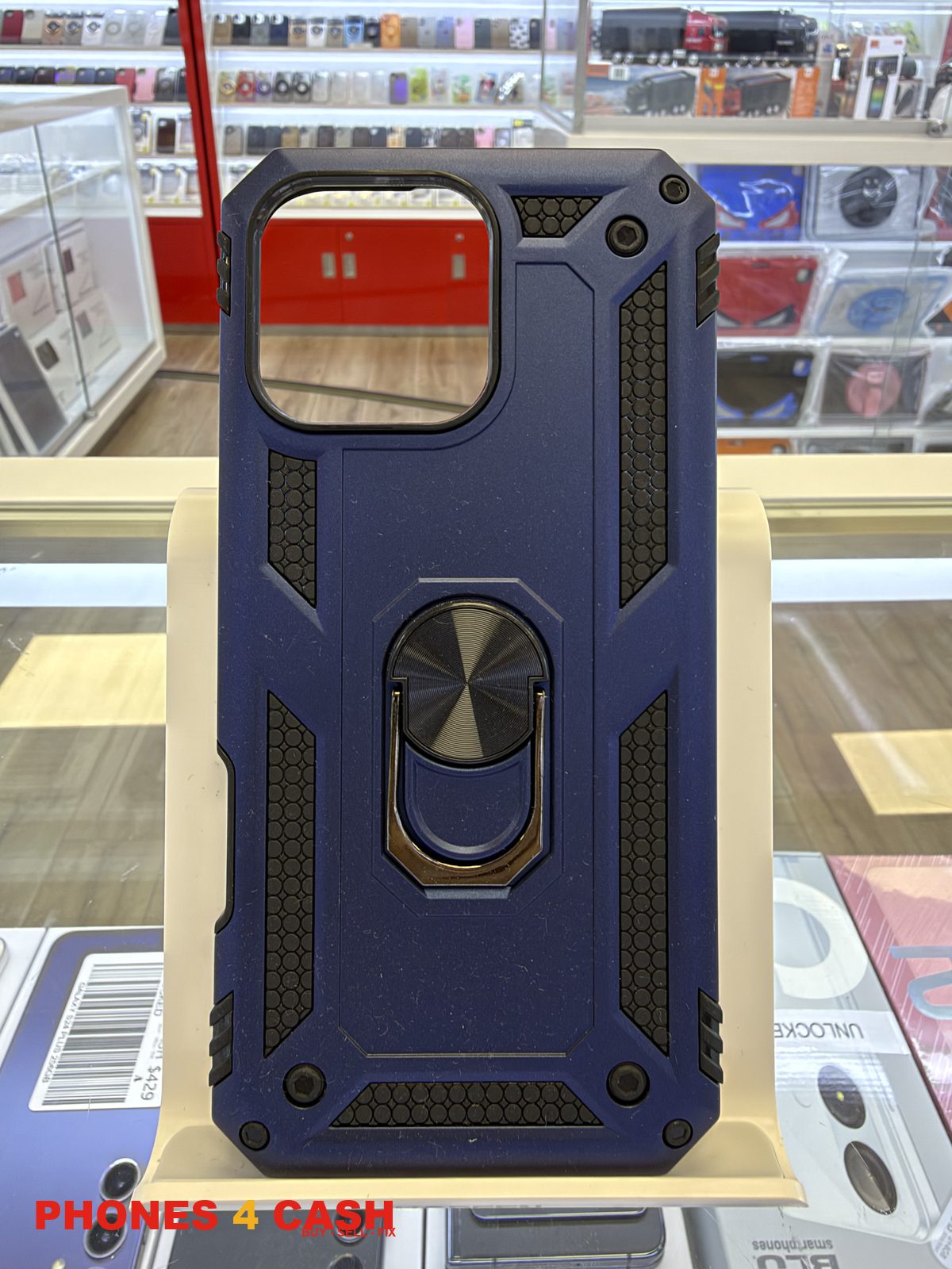 iPhone 16 Pro Max Case - Armor Ring Stand Blue