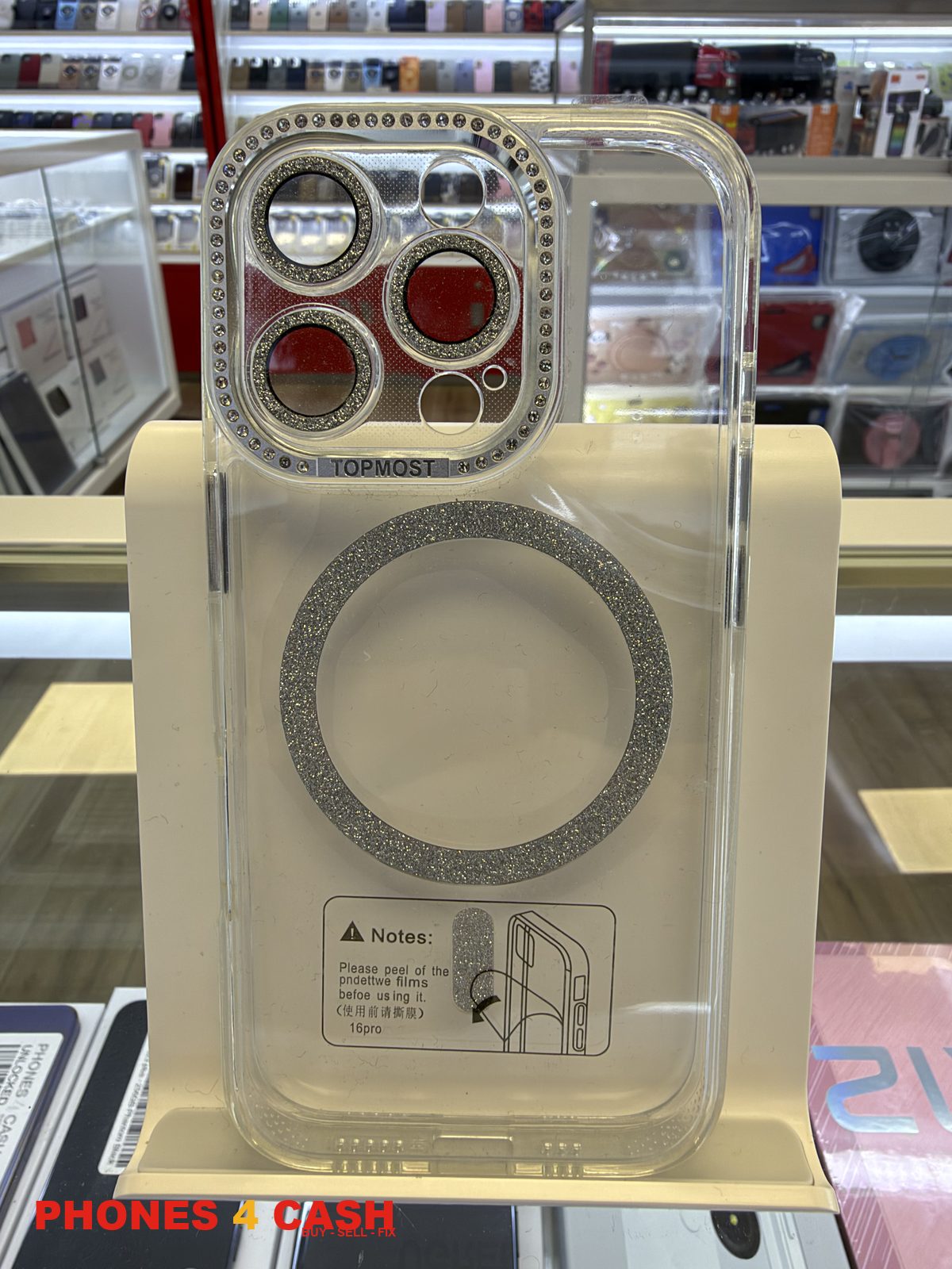 iPhone 16 Pro Case - Clear MagSafe with Champagne Trim