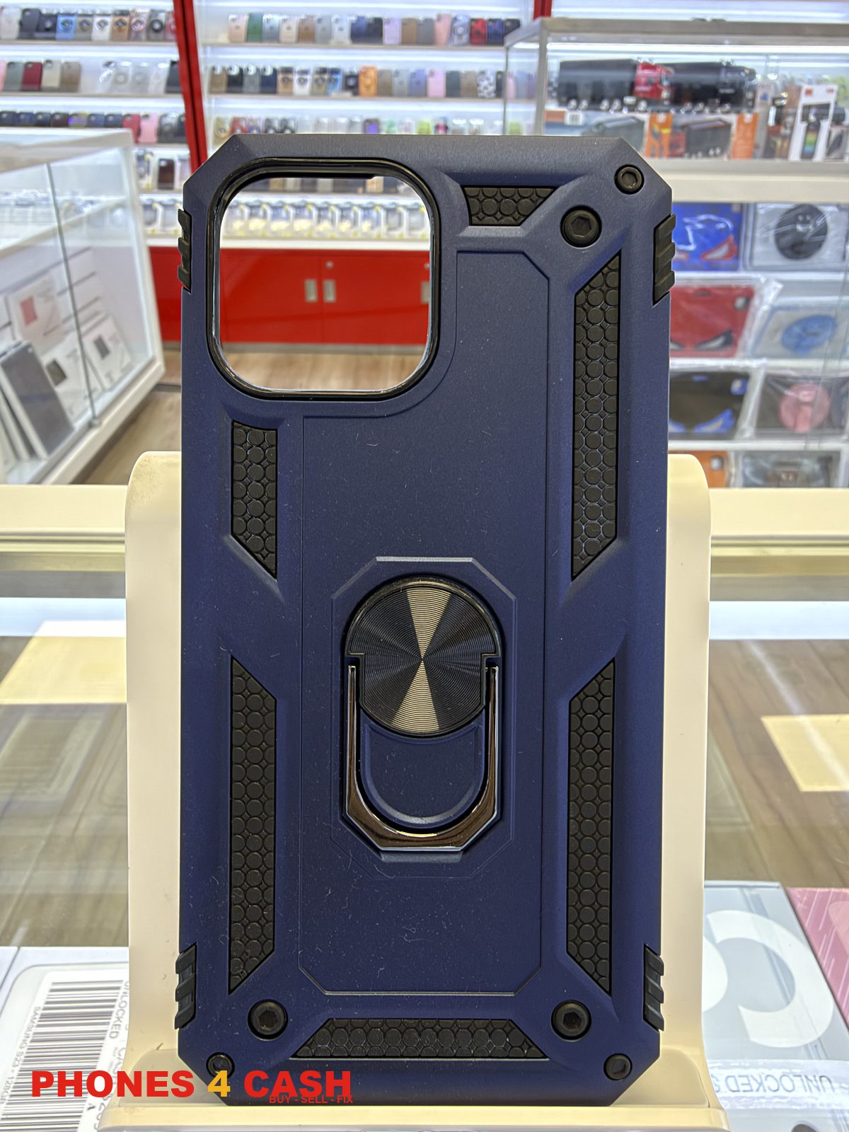 iPhone 13 Pro Max Case - Armor Ring Stand (Navy)