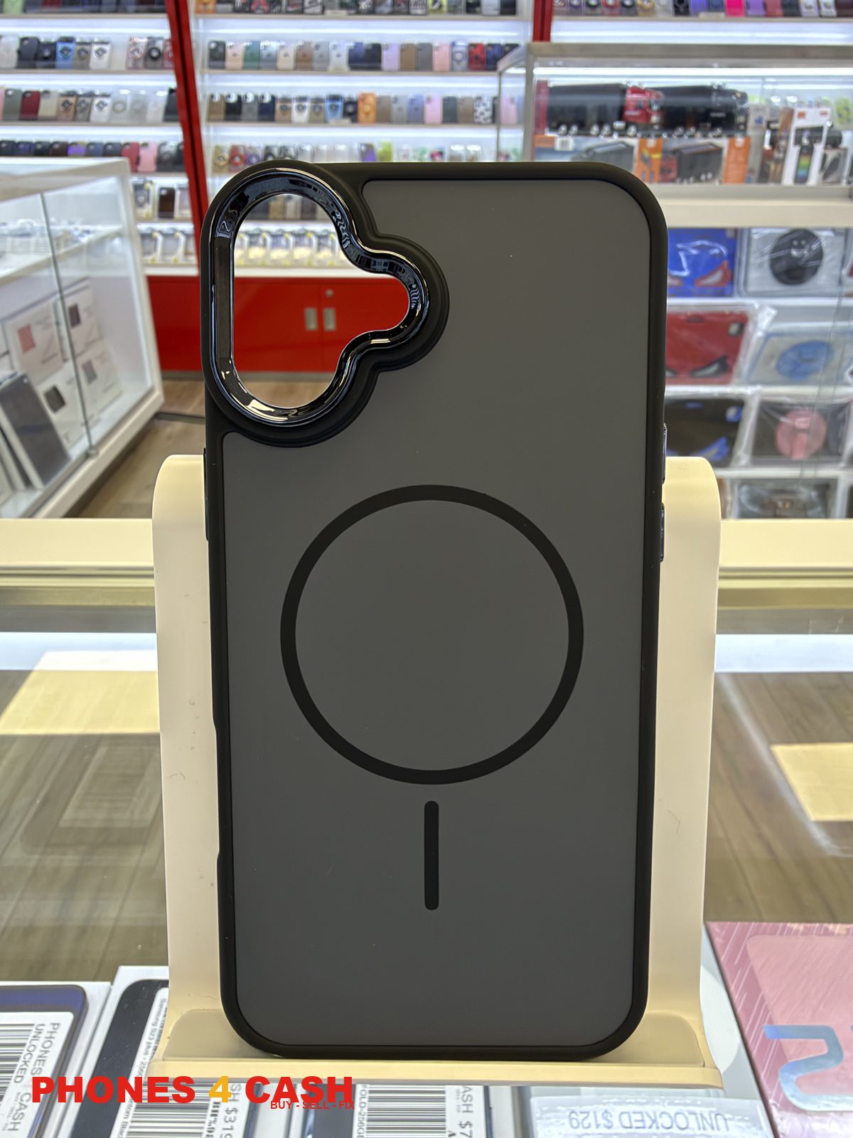 iPhone 16 Plus Case - Frosted MagSafe Ring Holder Graphite