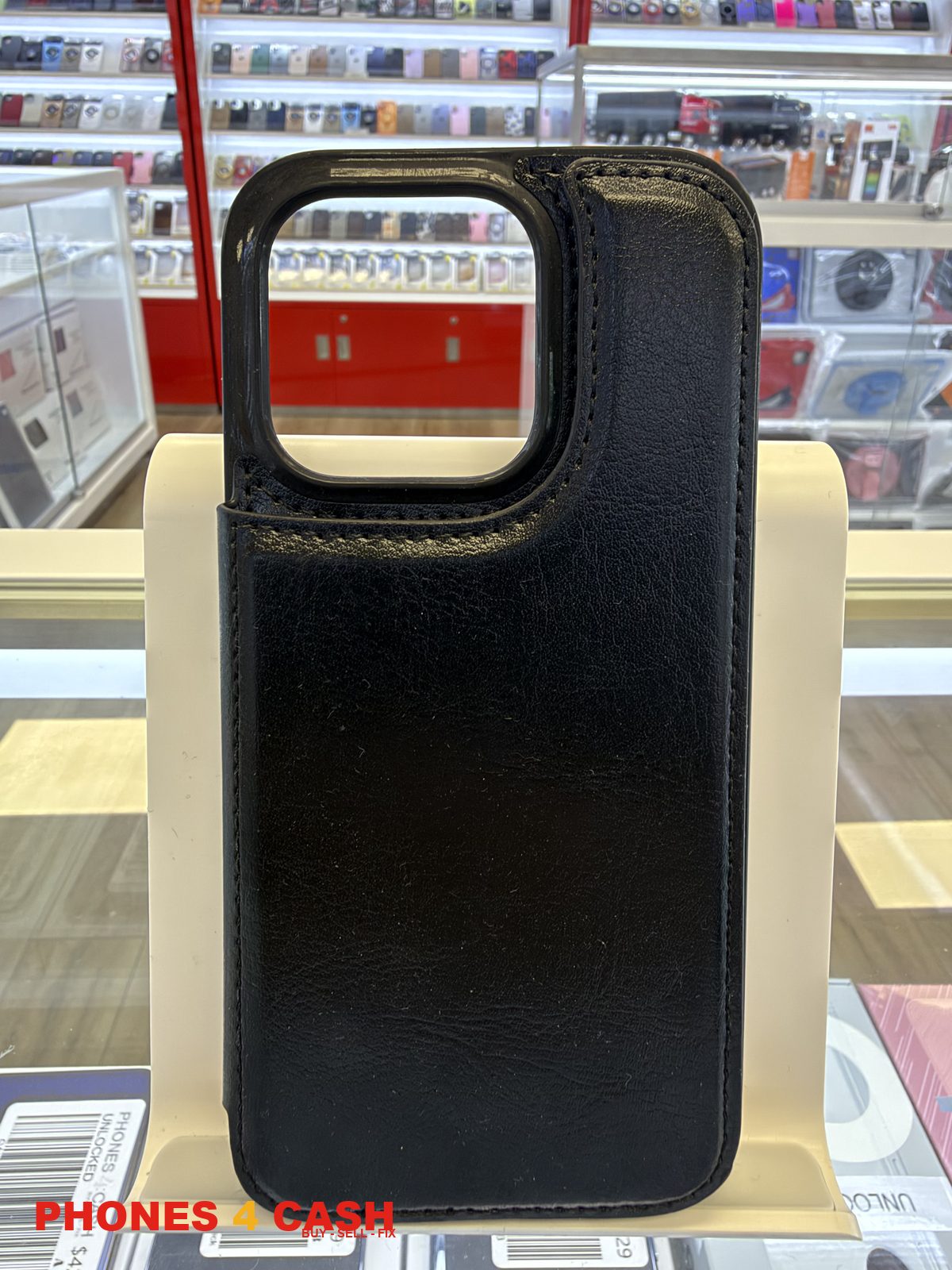 iPhone 15 Pro Case - Black Leather