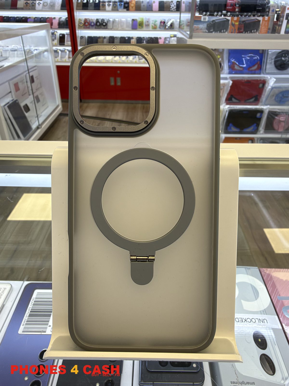iPhone 16 Pro Max Case - Frosted MagSafe with Ring Stand Clear