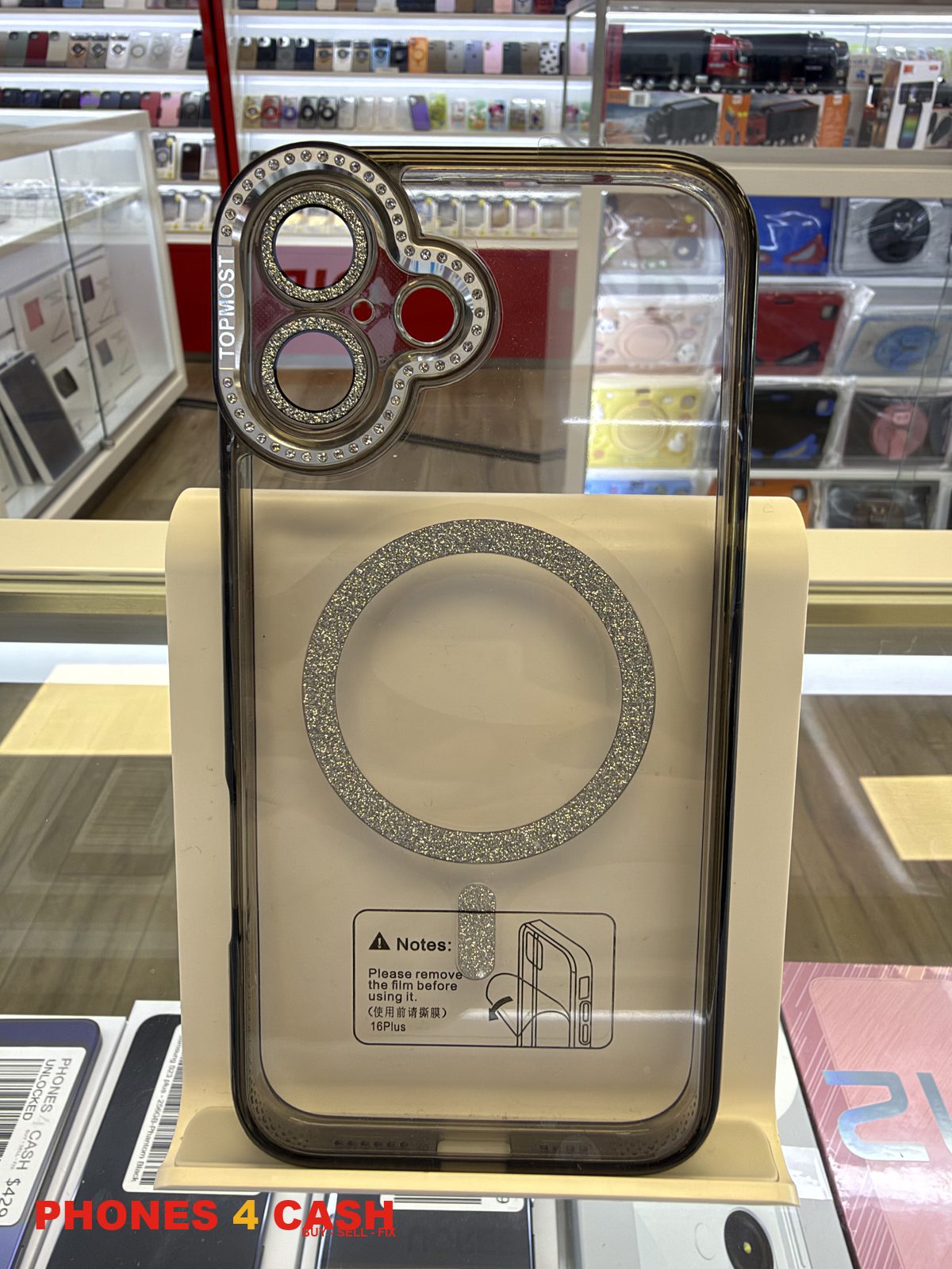 iPhone 16 Plus Case - Clear MagSafe with Diamond Trim