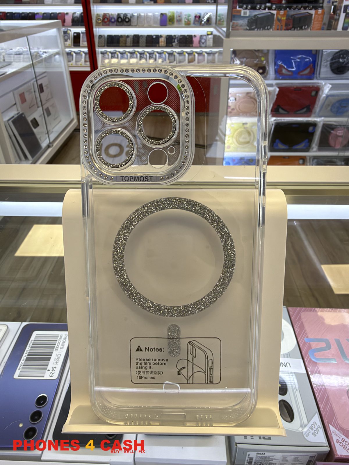 iPhone 16 Pro Max Case - Clear Bling MagSafe