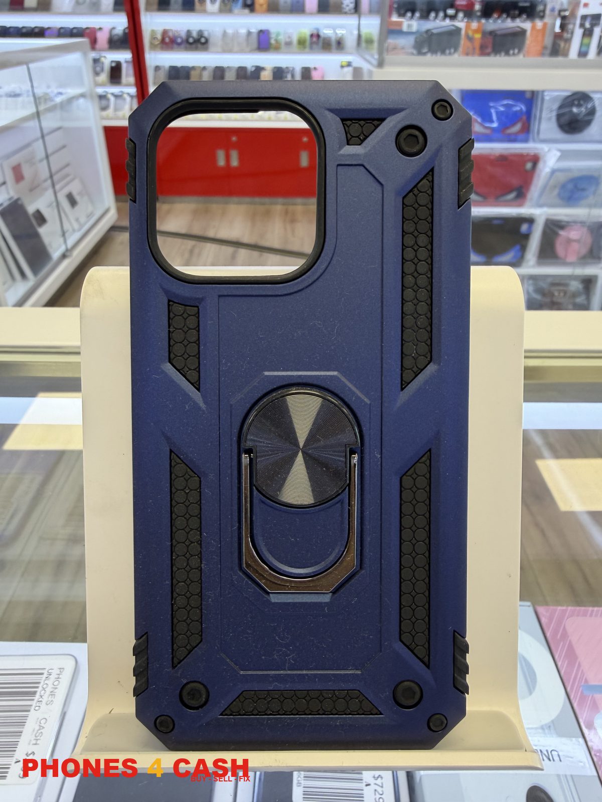 iPhone 13 Pro Case - Armor Ring Stand (Navy)