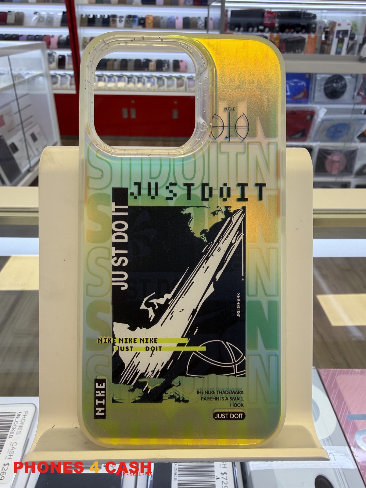 iPhone 13 Pro Case - Sport Slogan Holographic (Yellow)