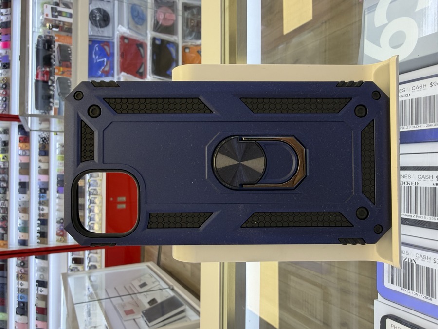 iPhone 14 & 15 Plus Case - Armor Ring Stand - Navy