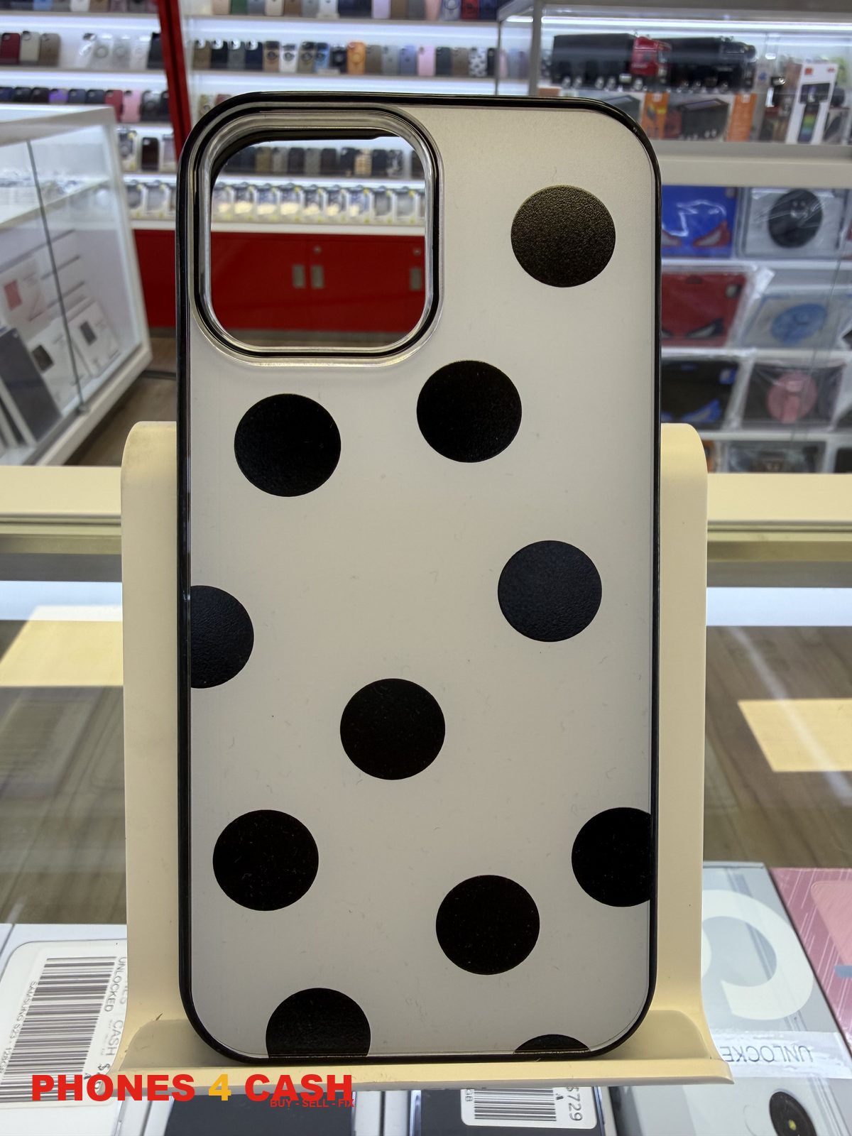 iPhone 13 Pro Max Case - Polka Dot (White)