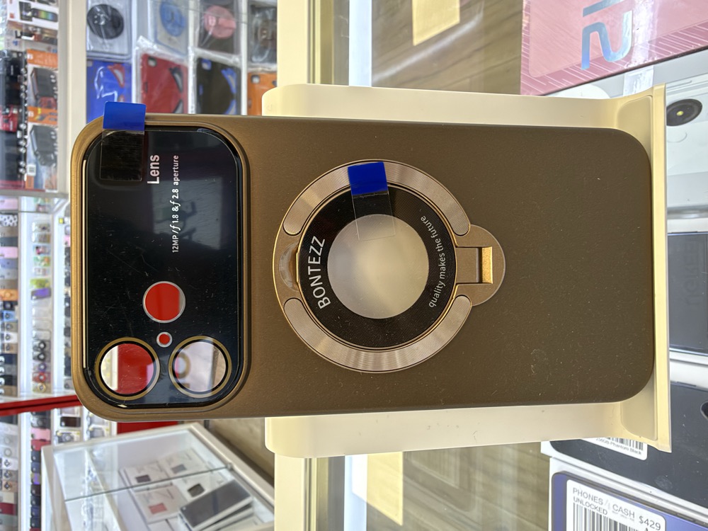 iPhone 16 Case - Ring Stand with Lens Cover - Gold