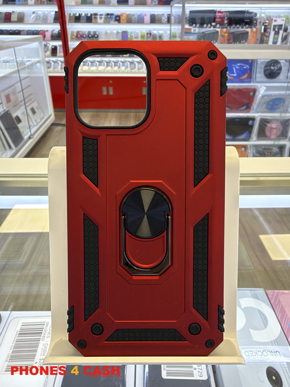 iPhone 13 Pro Max Case - Armor Ring Stand (Red)