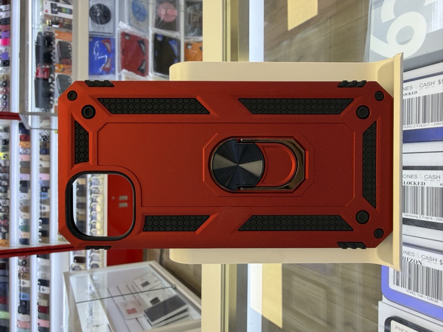 iPhone 14 & 15 Plus Case - Armor Ring Stand - Red
