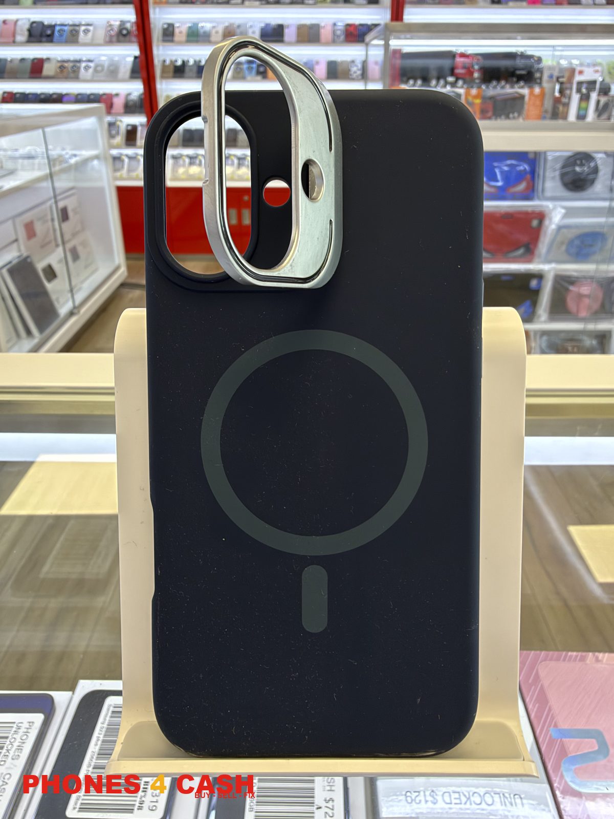 iPhone 16 Plus Case - Frosted MagSafe Ring Holder Navy