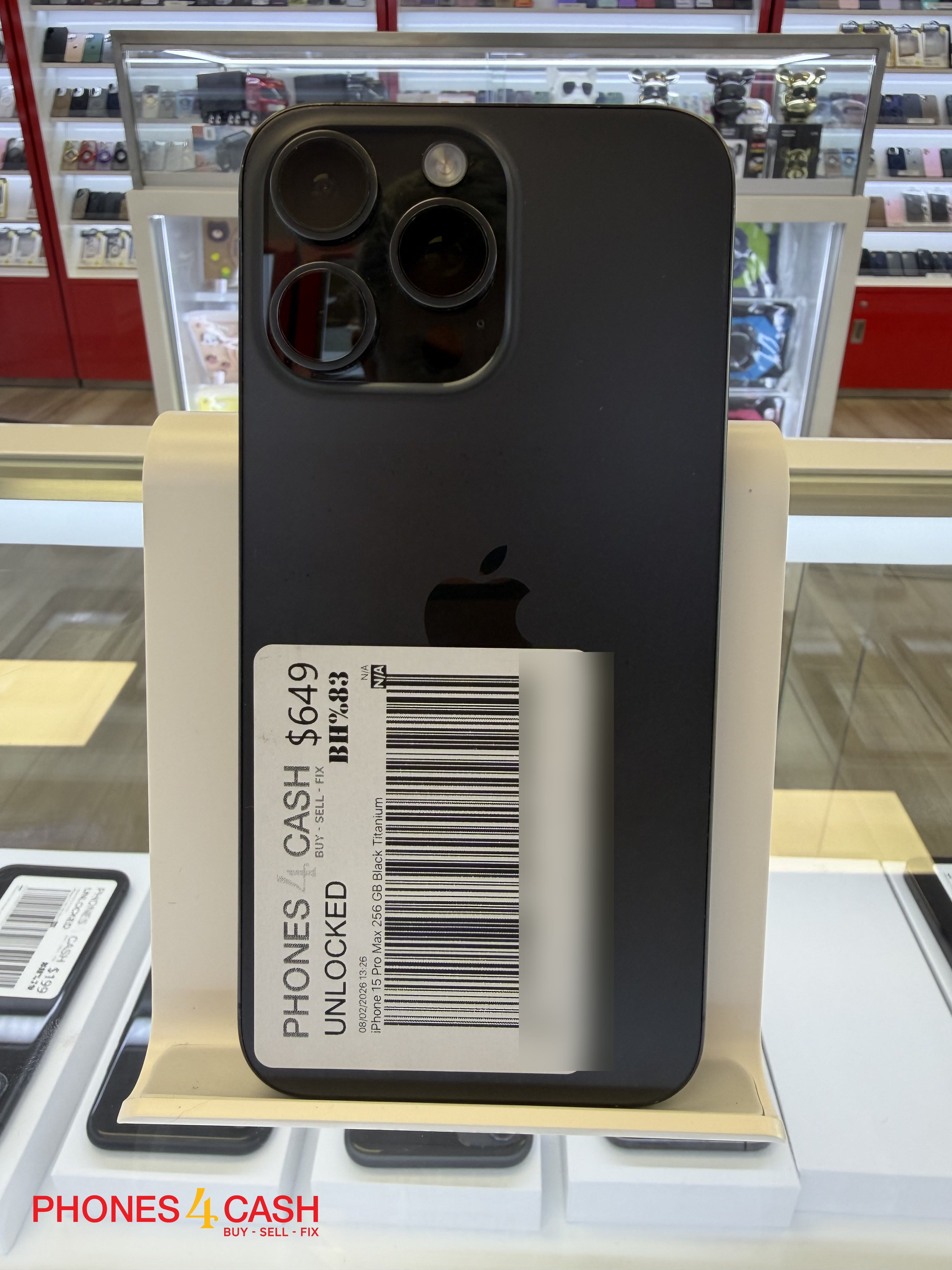iPhone 15 Pro Max - 256GB Black Titanium (Unlocked) - photo 1