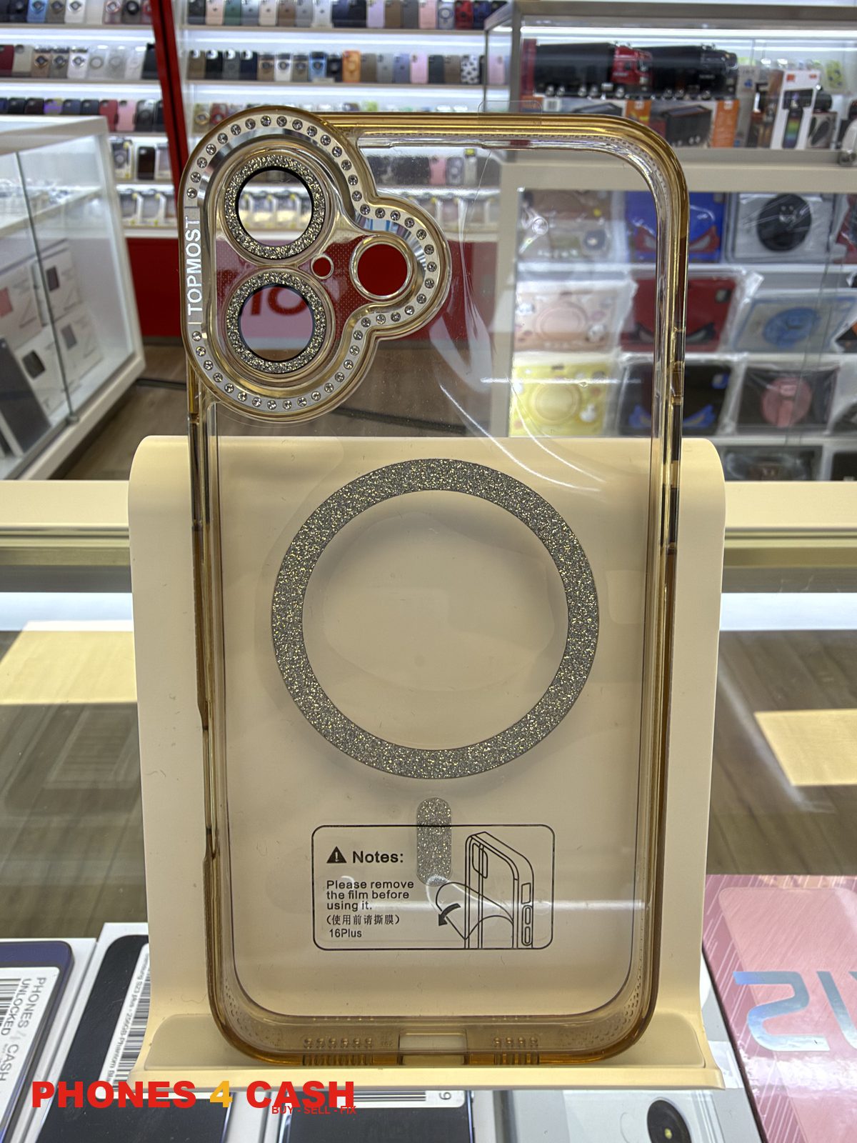 iPhone 16 Plus Case - Clear MagSafe with Diamond Trim