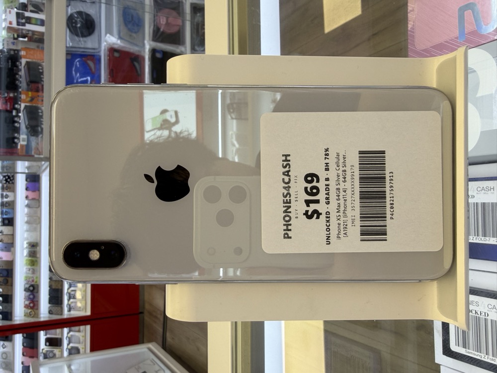 iPhone XS Max 64GB Silver Cellular [A1921] [iPhone11,4] - 64GB Silver (Unlocked) at Phones4Cash Cincinnati