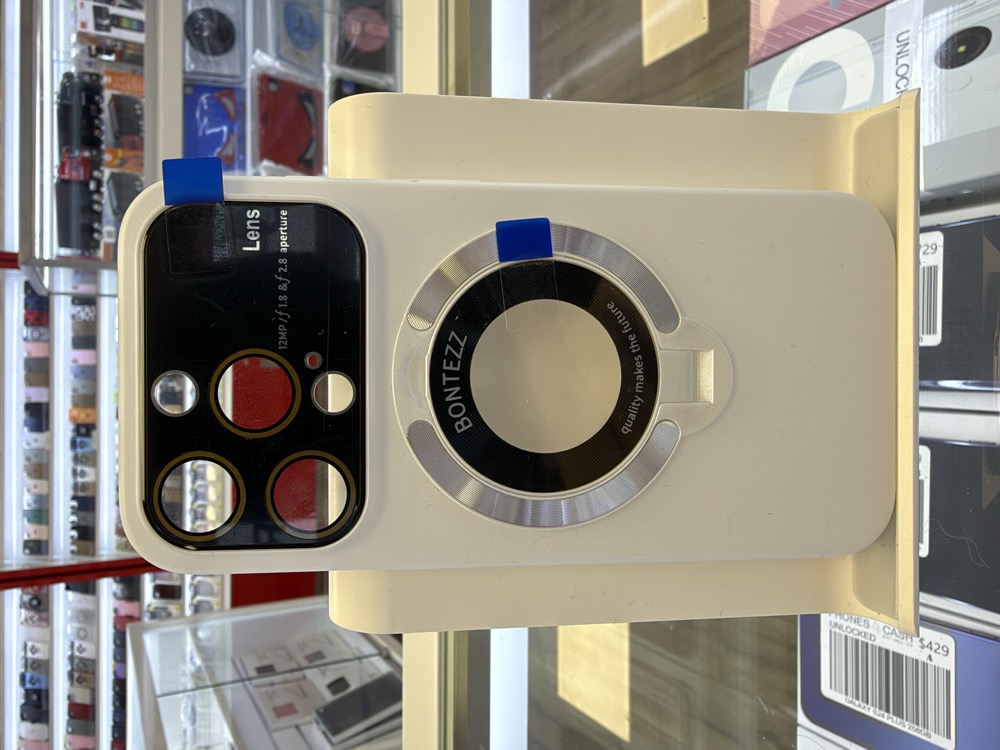 iPhone 16 Case - Ring Stand with Lens Cover - Cream