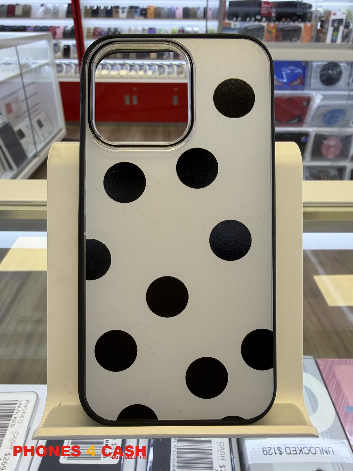iPhone 13 Pro Case - Polka Dot (White)
