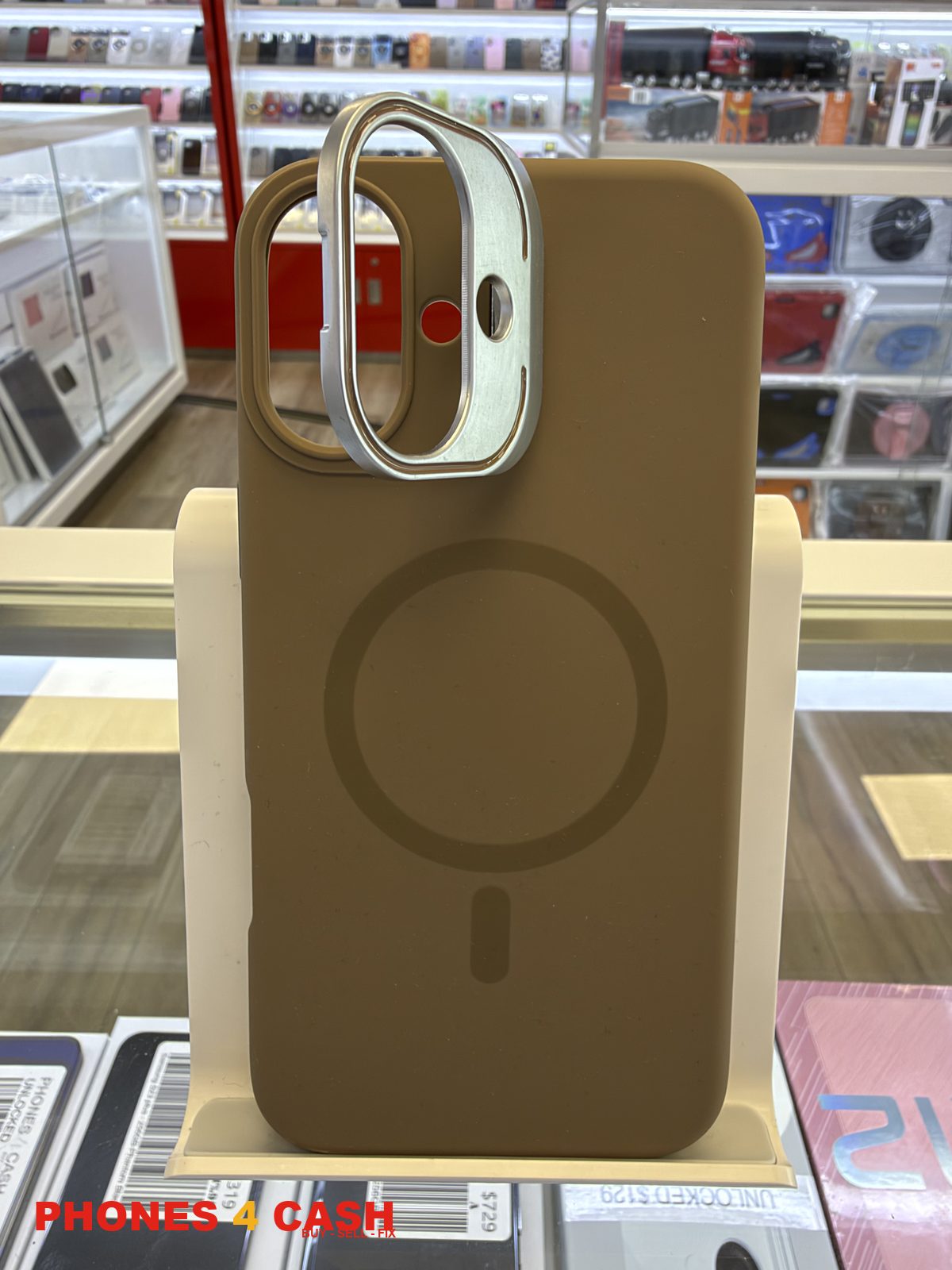 iPhone 16 Plus Case - Frosted MagSafe Ring Holder Champagne