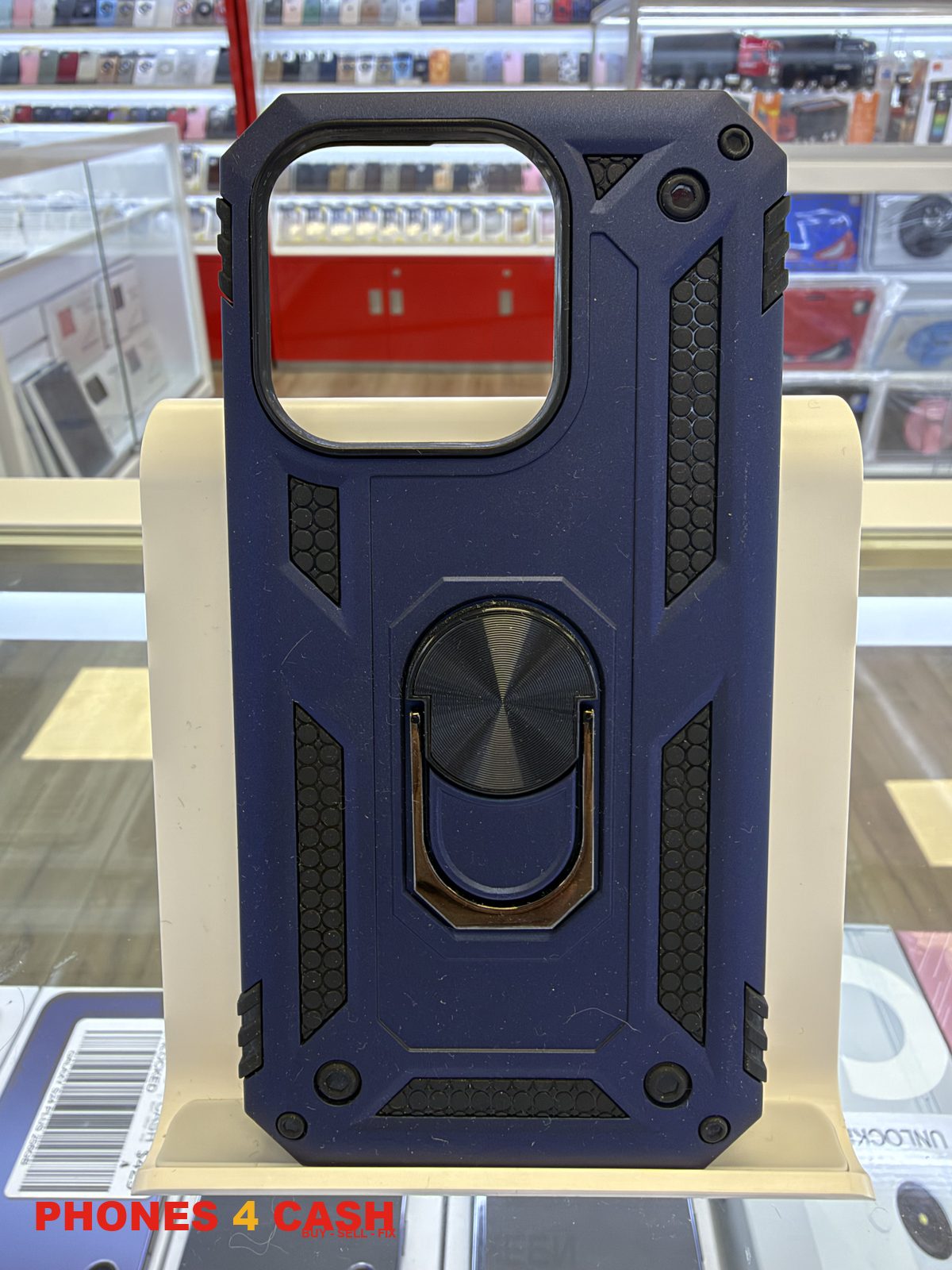 iPhone 15 Pro Case - Armor Ring Stand Navy