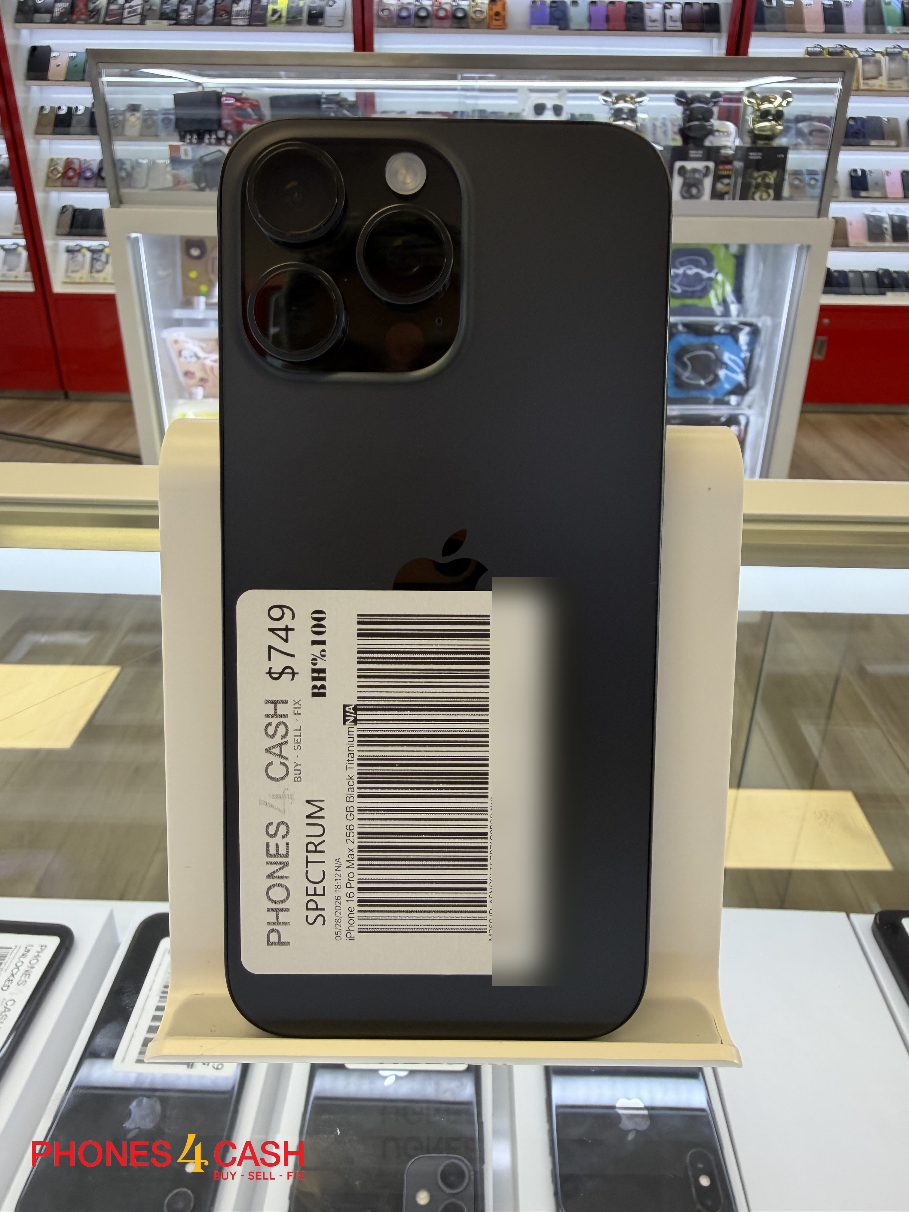 iPhone 16 Pro Max - 256GB Black Titanium (Spectrum) - photo 1