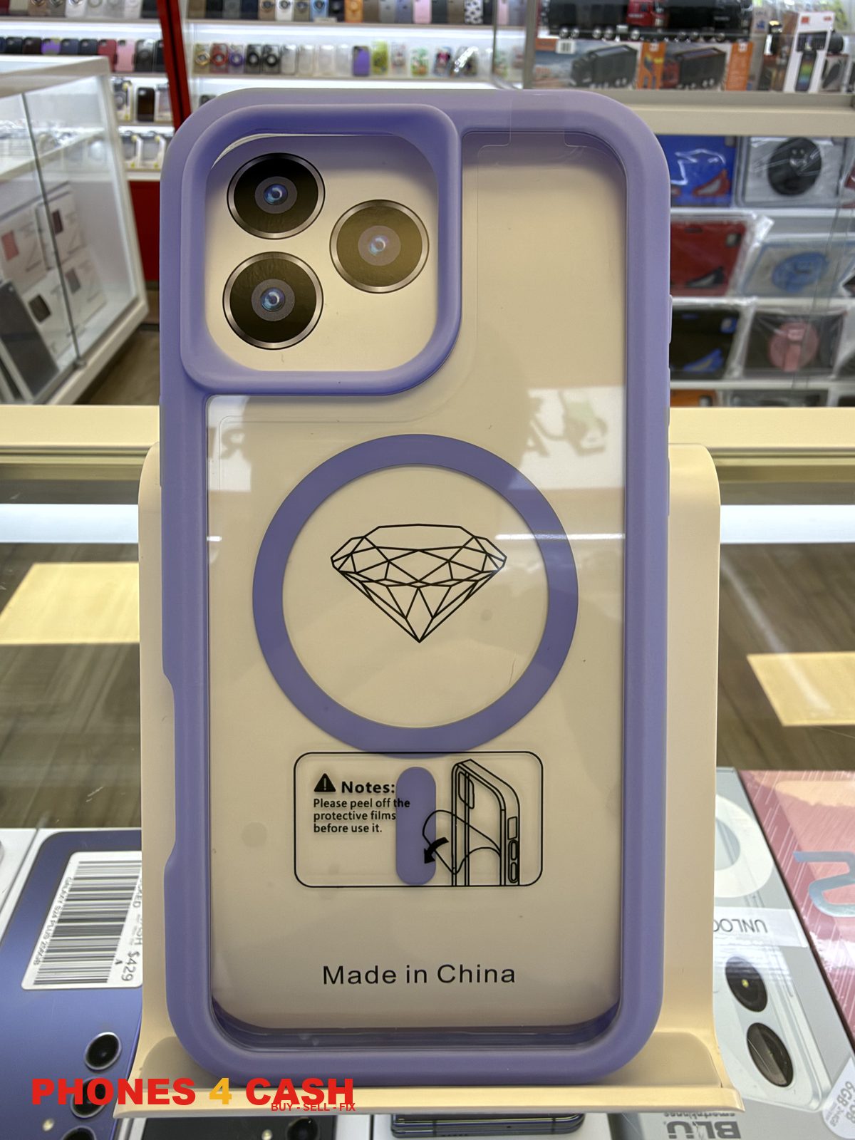 iPhone 16 Pro Max Case - Clear MagSafe with Purple Trim