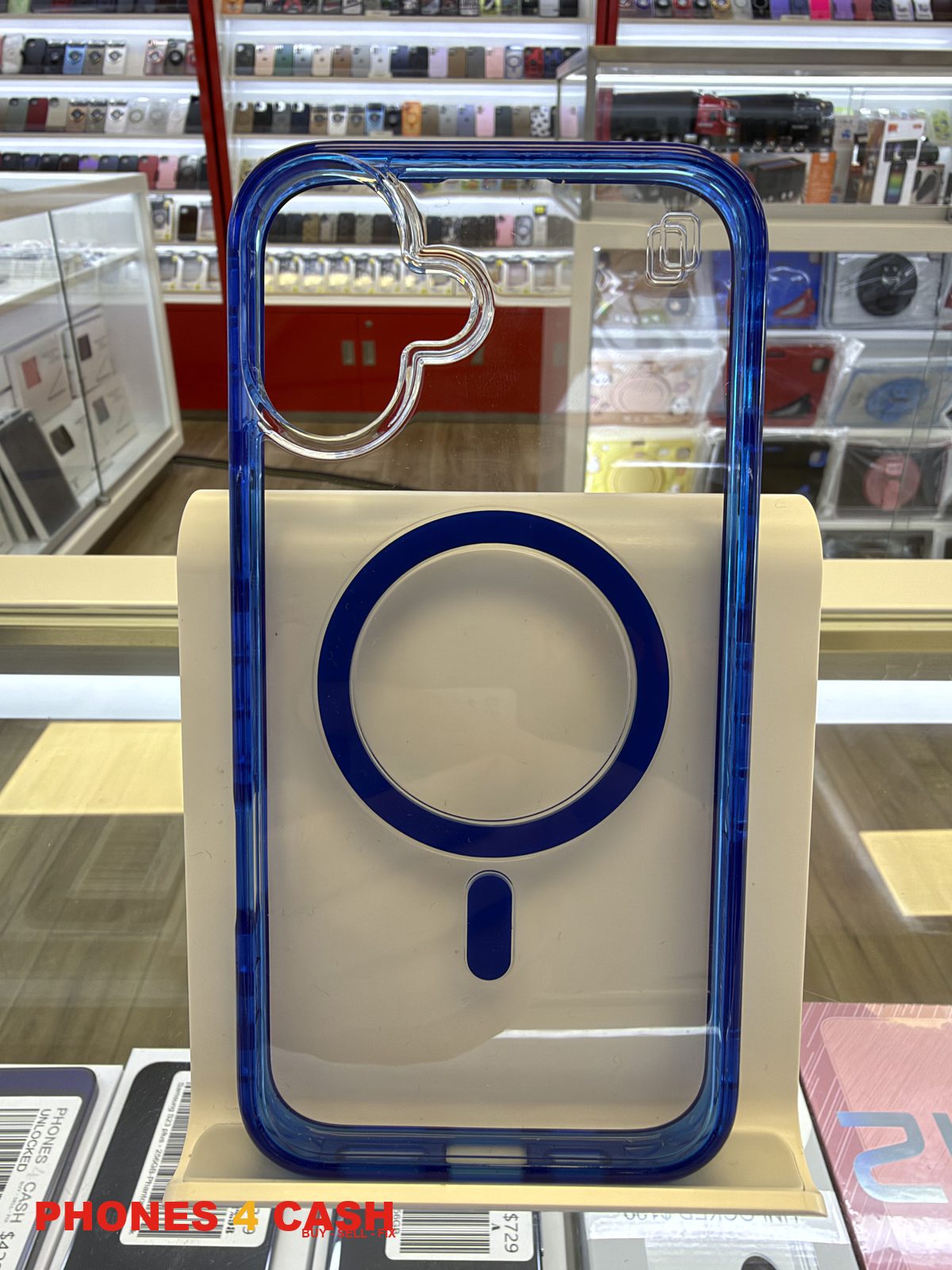 iPhone 16 Plus Case - Clear MagSafe with Navy Trim