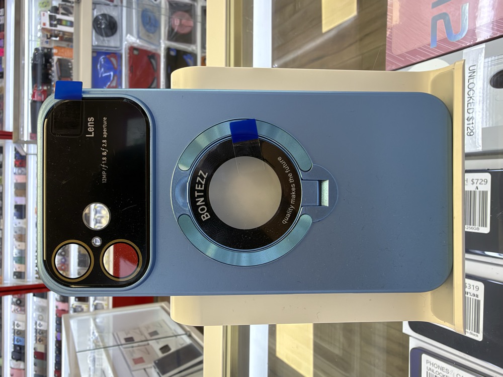 iPhone 16 Case - Ring Stand with Lens Cover - Light Blue