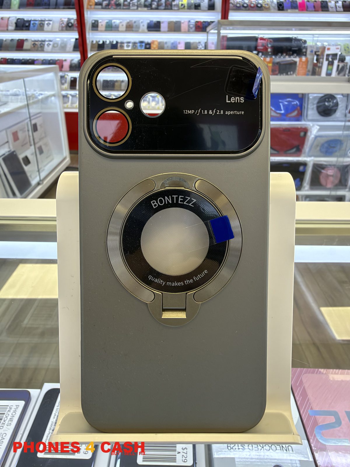 iPhone 16 Plus Case - Lens Guard Ring Stand Silver