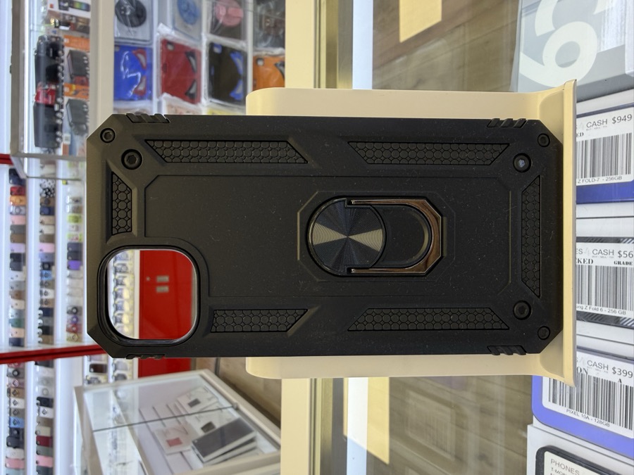 iPhone 14 & 15 Plus Case - Armor Ring Stand - Black