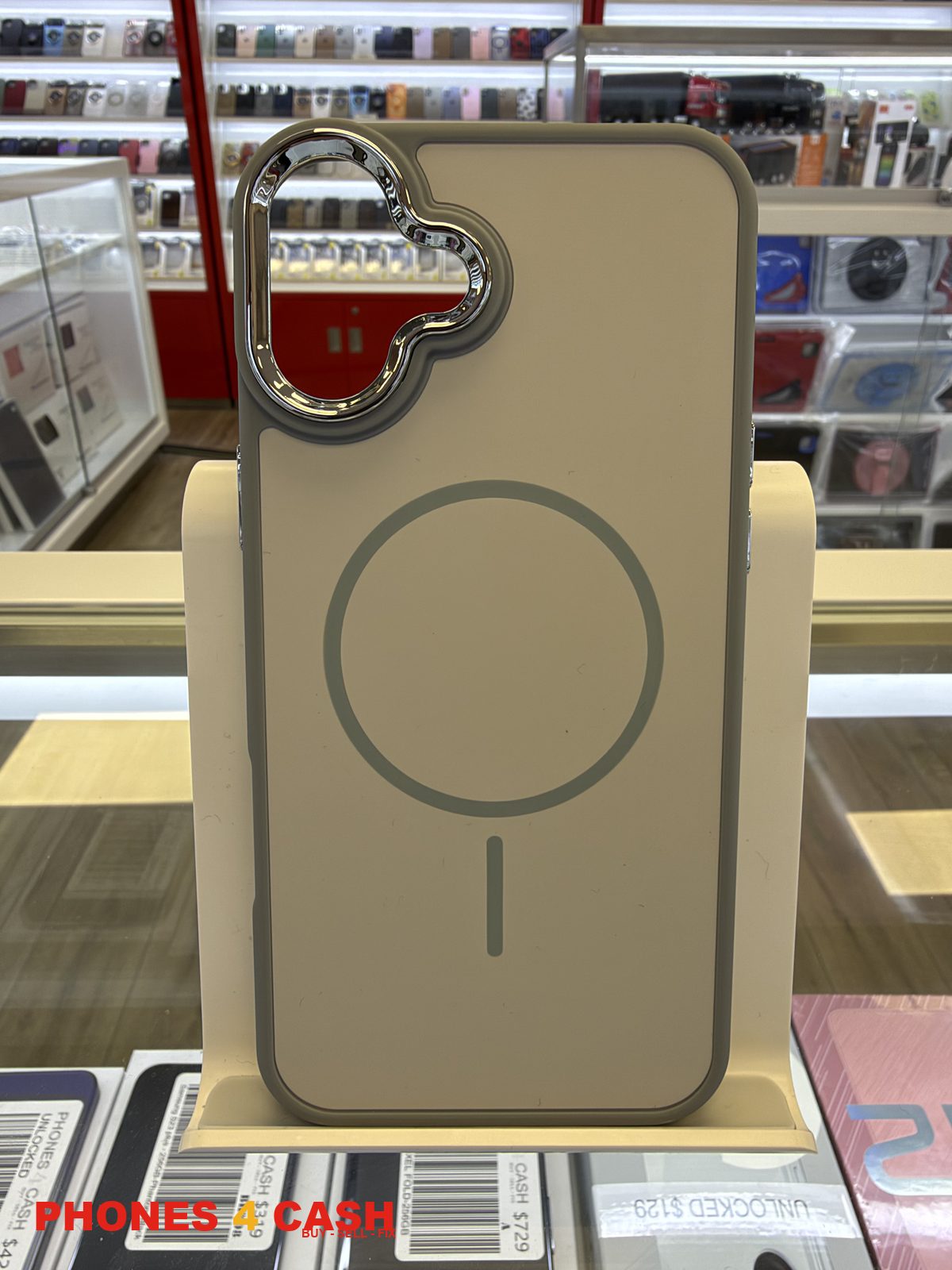 iPhone 16 Plus Case - Frosted MagSafe Ring Holder Champagne