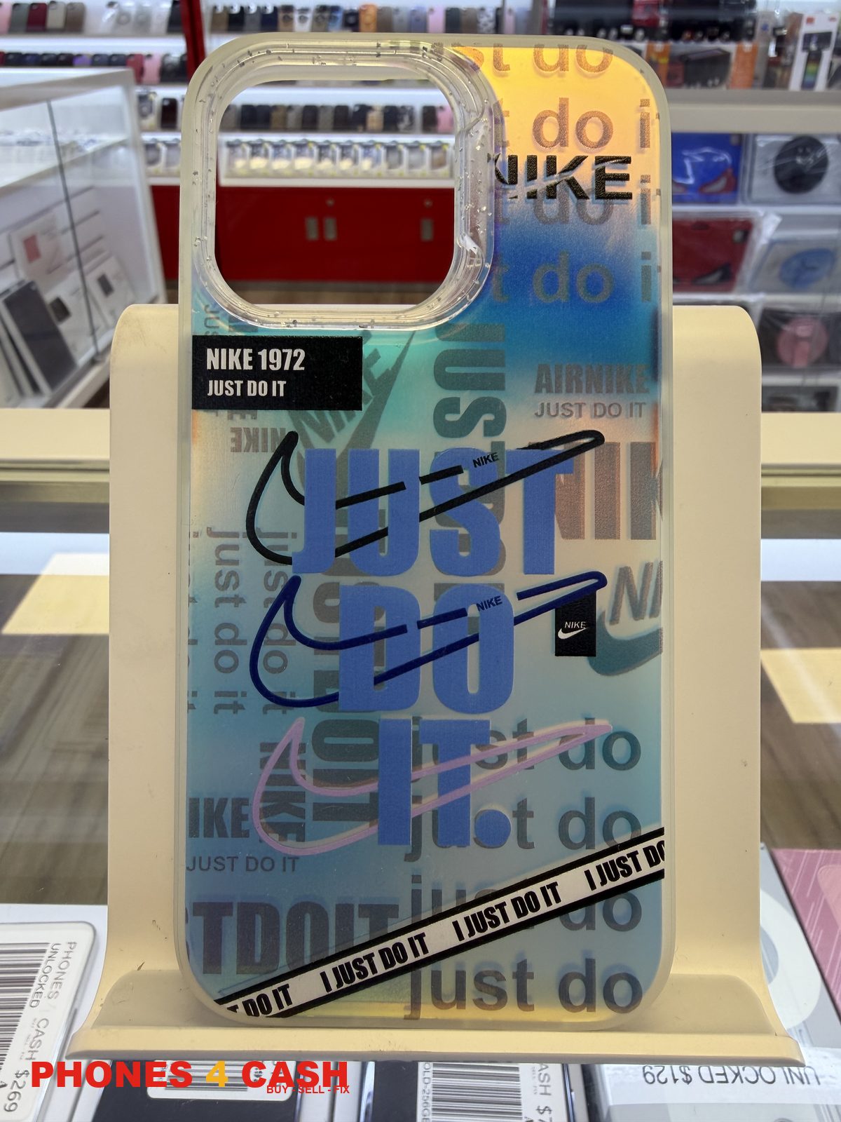iPhone 13 Pro Case - Sport Slogan Holographic (Blue)