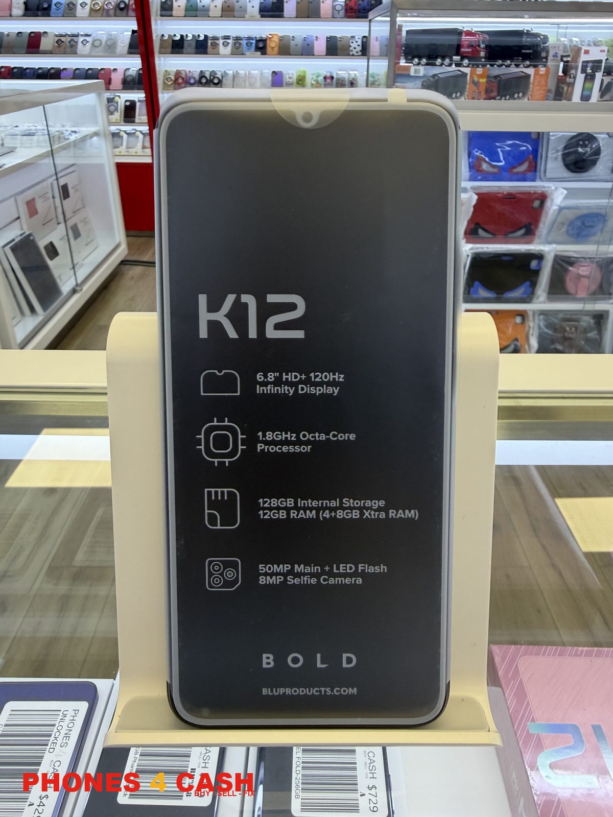 BLU Bold K12 - 128GB Black (Unlocked) - Brand New