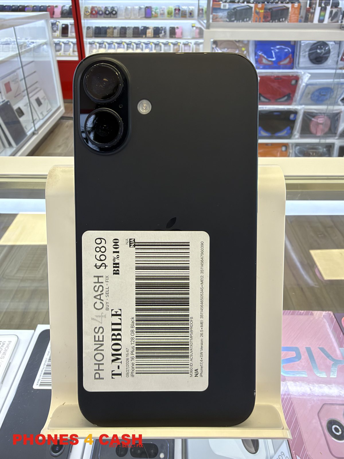 iPhone 16 Plus - 128GB Black (T-Mobile)
