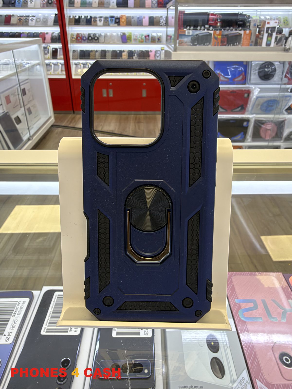 iPhone 16 Pro Case - Armor Ring Stand Navy
