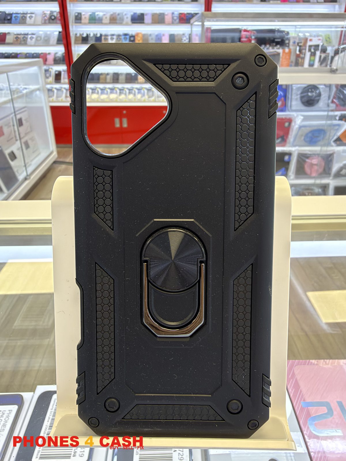 iPhone 16 Plus Case - Armor Ring Stand Black