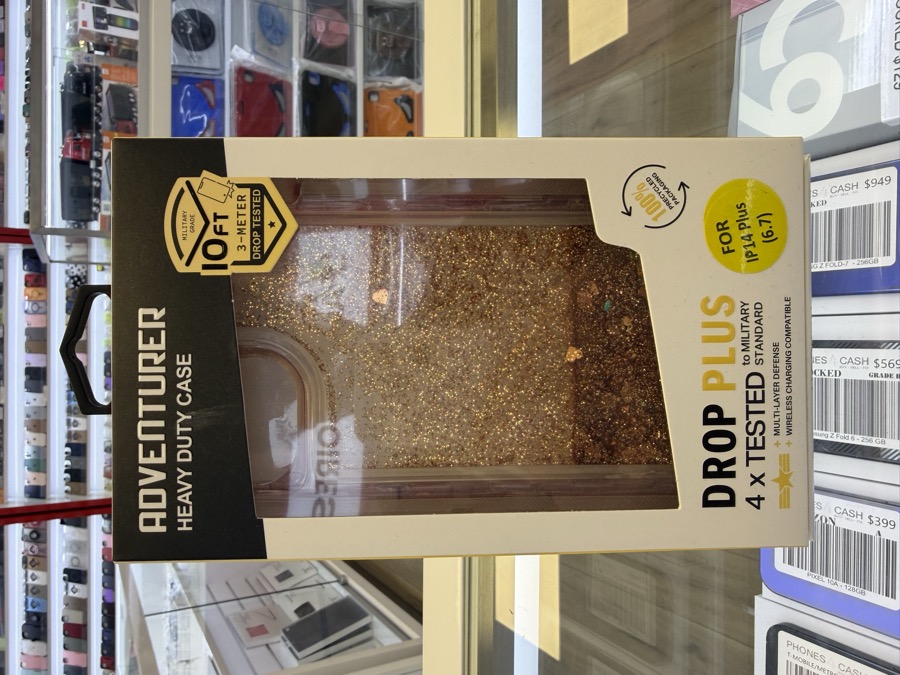 iPhone 14 & 15 Plus Case - Glitter MagSafe - Gold