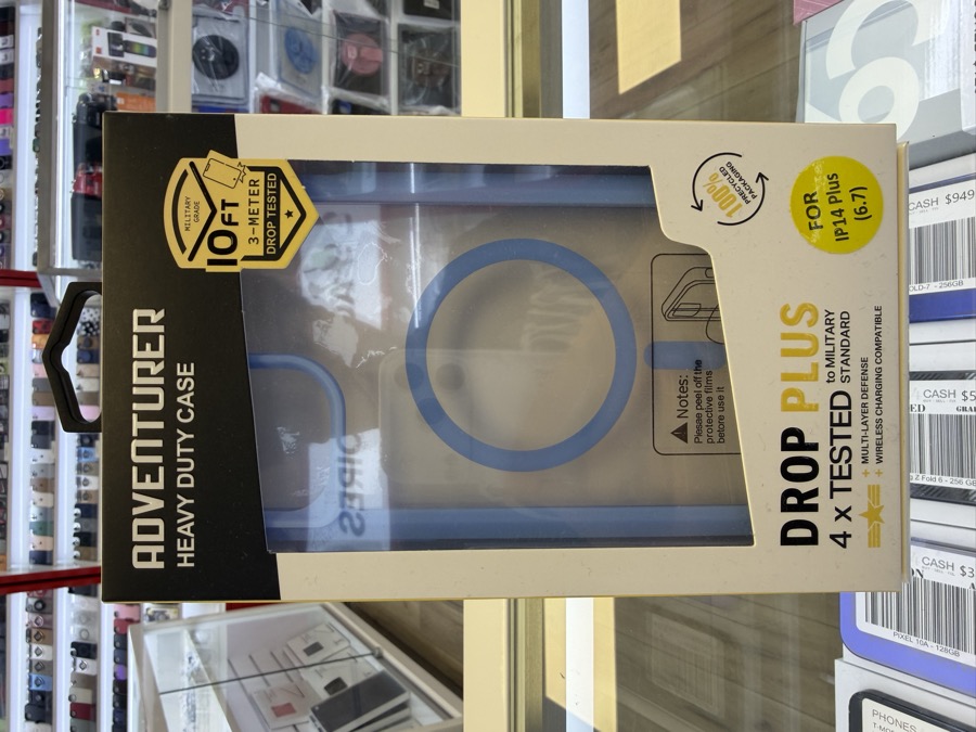 iPhone 14 & 15 Plus Case - Clear MagSafe with Light Blue Trim