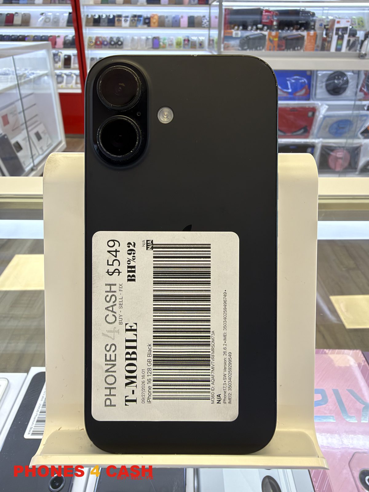 iPhone 16 - 128GB Black (T-Mobile)
