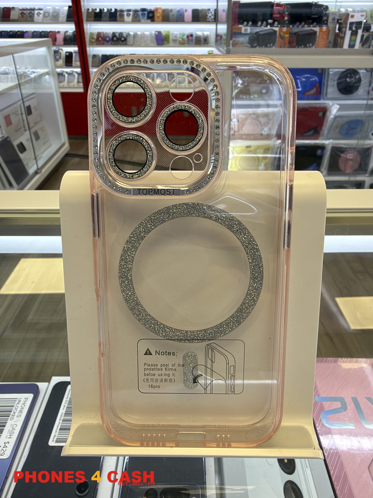 iPhone 16 Pro Case - Clear MagSafe with Rose Trim