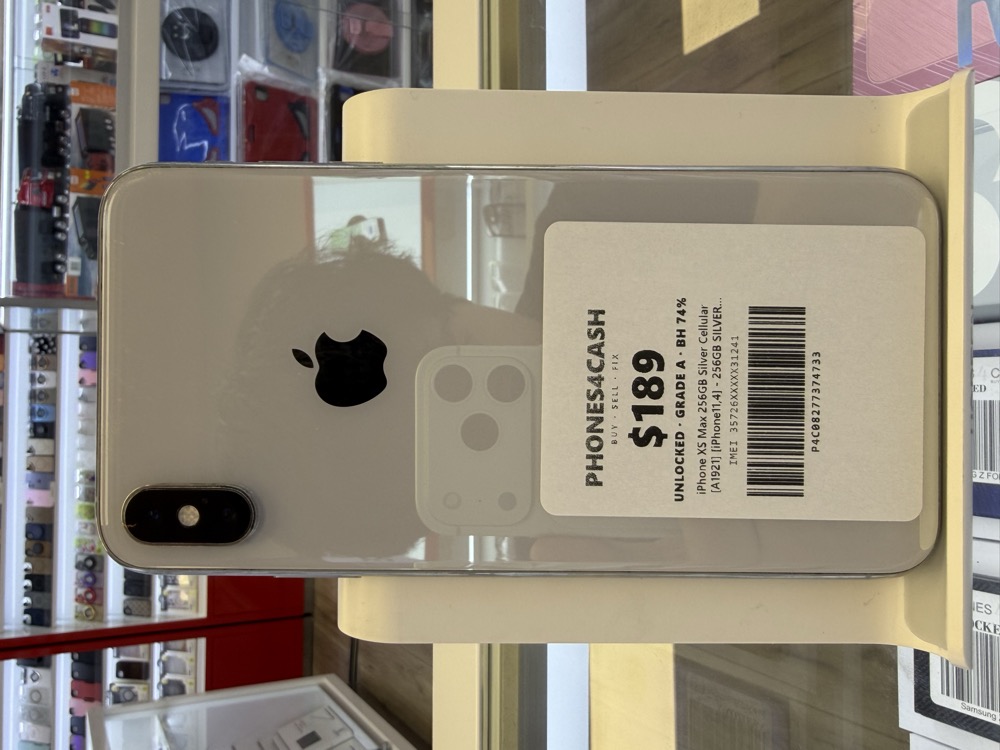 iPhone XS Max 256GB Silver Cellular [A1921] [iPhone11,4] - 256GB SILVER (Unlocked) at Phones4Cash Cincinnati