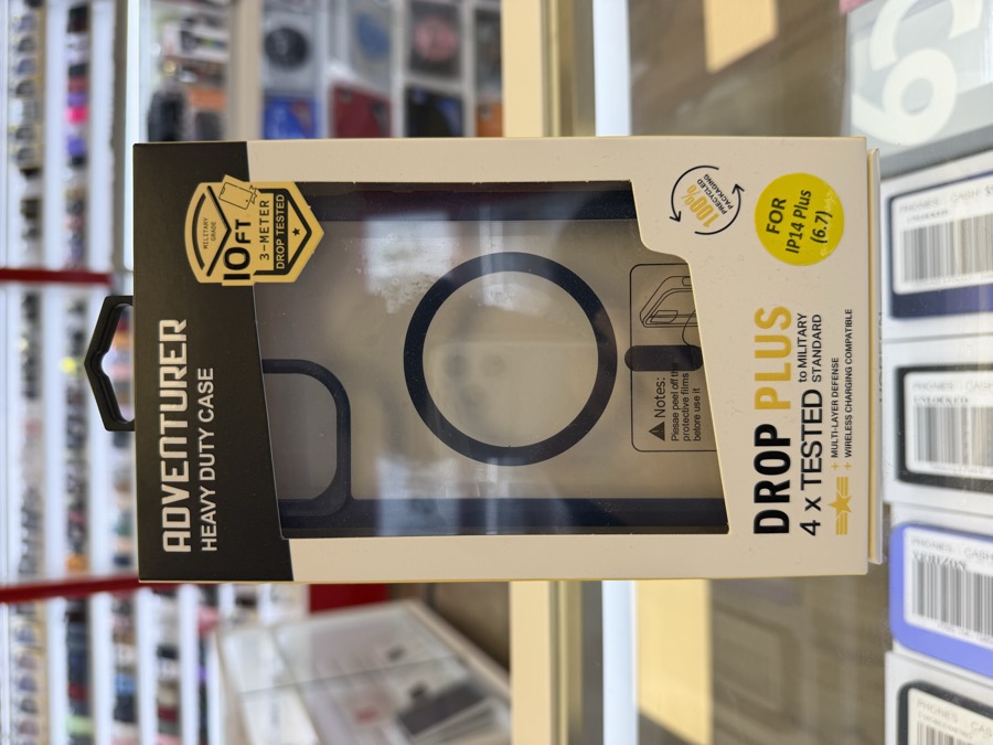 iPhone 14 & 15 Plus Case - Clear MagSafe with Navy Trim