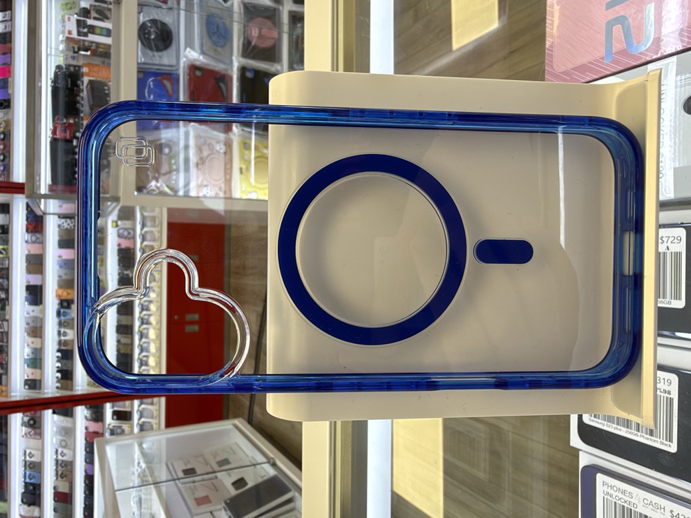 iPhone 16 Case - Clear MagSafe with Blue Trim