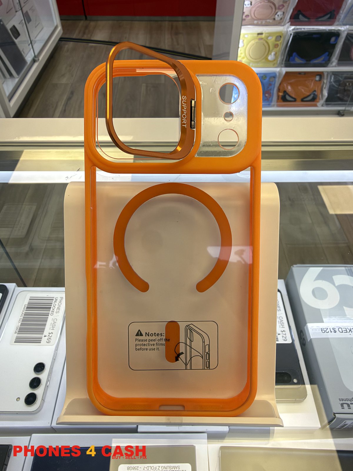 iPhone 17 & 18 Pro Max Case - Clear MagSafe (Orange)