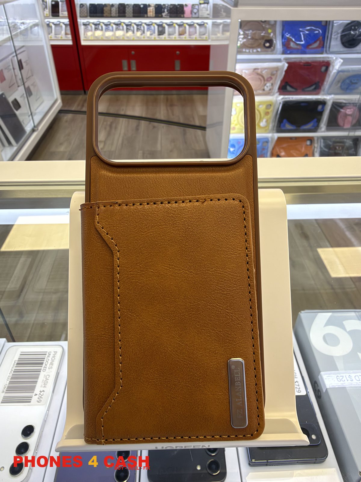 iPhone 17 & 18 Pro Max Case - Leather Card Holder (Brown)